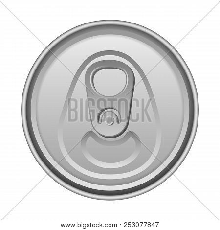 Top Tin Can Mockup. Realistic Illustration Of Top Tin Can Mockup For Web Design Isolated On White Ba