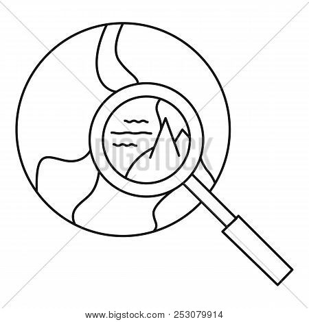 Global Search Icon. Outline Global Search Icon For Web Design Isolated On White Background