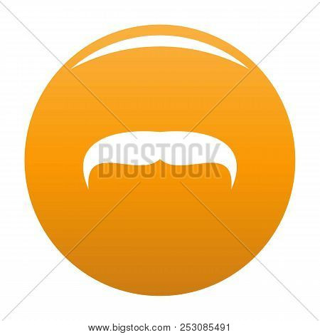 Villainous Mustache Icon. Simple Illustration Of Villainous Mustache Icon For Any Design Orange