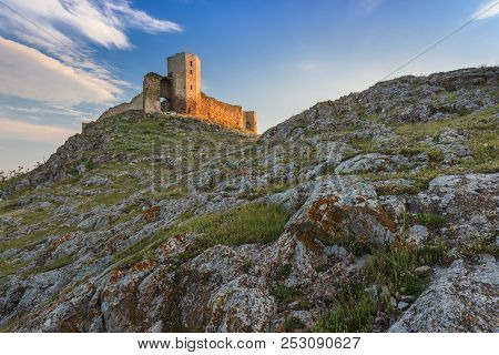 Ruins Of Ancient Enisala Royal Castle In Dobrogea, Romania