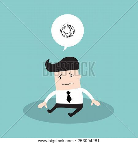 Depressed Tired Businessman. Sad And Stressed Out Hard Worker