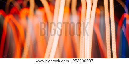 Light Of Cars In Slow Speed Shutter As Abstract Photo