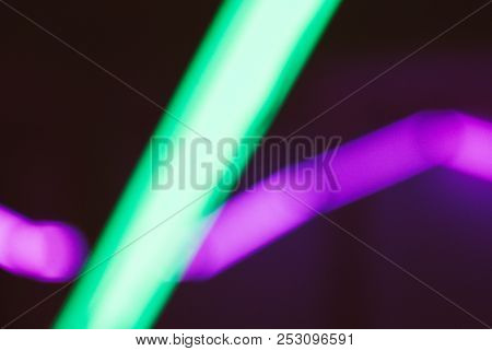 Colorful Lines Of Lights In Slow Shutter Speed, Abstract Photo