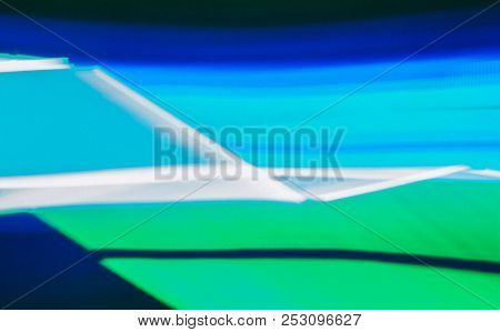 Colorful Lines Of Lights In Slow Shutter Speed, Abstract Photo