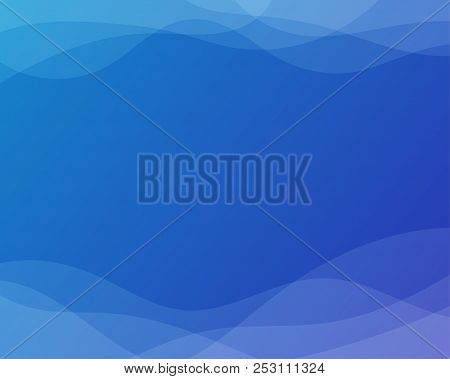 Blue Wave Gradient Abstract Background In Flat Vector Design Style