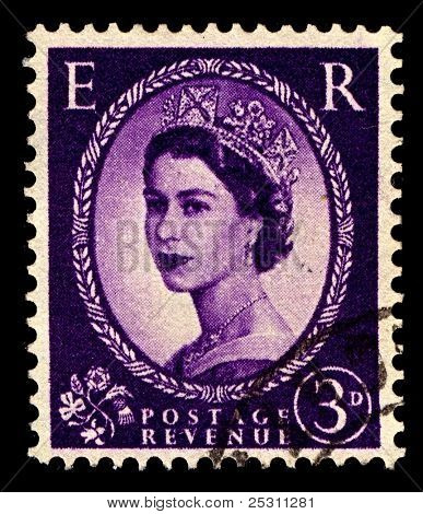 UK-เซอร์กา 1952:A แสตมป์ที่พิมพ์ในสหราชอาณาจักรแสดงรูปของ Elizabeth II (Elizabeth Alexandra Mar