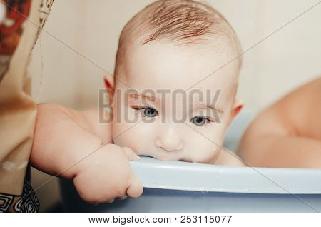 Children, Brother And Sister In The Bathroom