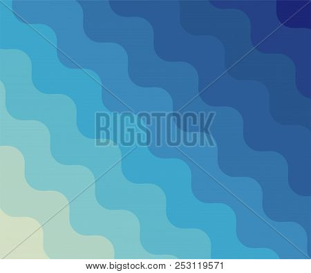 Blue Wave Vector Abstract Background Flat Design Style