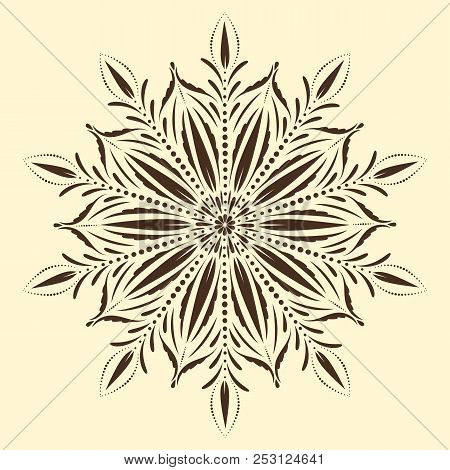 Vector colored mandala. Decorative ornamental round element in boho style. Indian, tibetan, ottoman 
