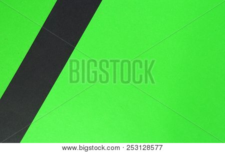 Abstract Papers Diagonal Black Line Stripe In Greem Colored Paper Background