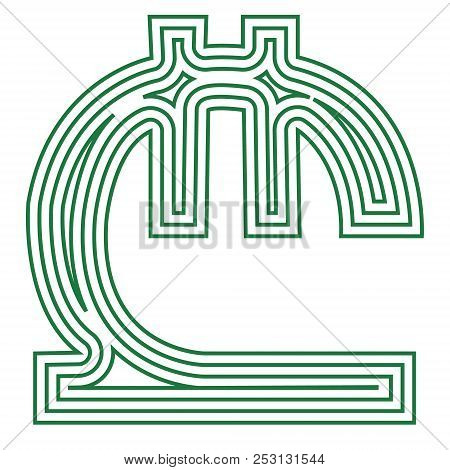 Lari Sign Georgian   Currency  Symbol  Icon Striped Vector Illustration  On A White Background