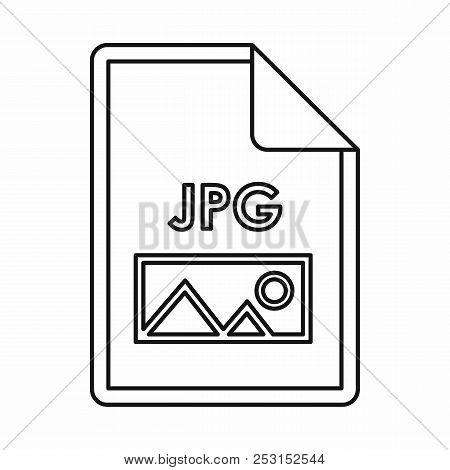 Jpg File Extension Icon Icon In Outline Style Isolated On White Background