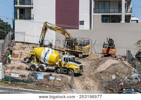 Gosford, New South Wales, Australia - August 5. 2017: Construction And Building Progress Update On N
