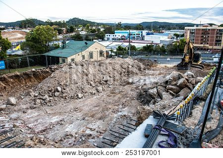 Gosford, New South Wales, Australia - August 13. 2017: Construction And Building Progress Update On 