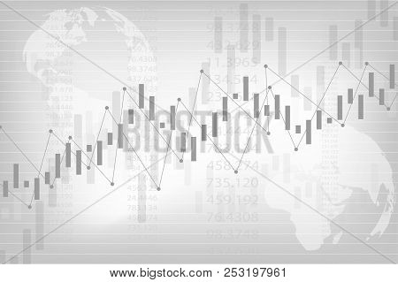 Business Candle Stick Chart Of Stock Market Investment Investment On A Gray Background. Business Con