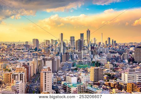 Tokyo, Japan cityscape over Bunkyo Ward towards Shibuya Ward.