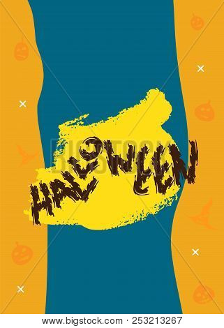 Vector Halloween Poster With Decoration. Happy Halloween Flyer. Banner Fo Social Media Networks. Tem