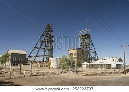 Broken Hill, New South Wales, Australia, April 2018 - Headframe And Mine Building  In The City Of Br