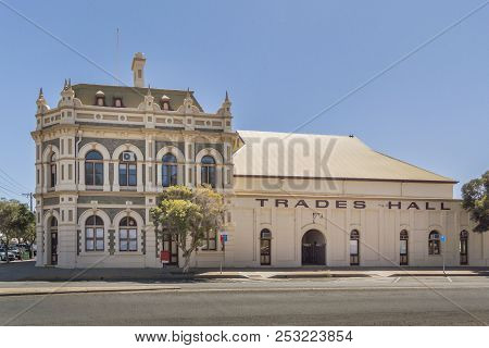 Broken Hill, New South Wales, Australia, April 2018 - The Trades Hall In Sulphide Street In The City