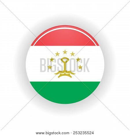 Tajikistan Icon Circle Isolated On White Background. Dushanbe Icon Illustration