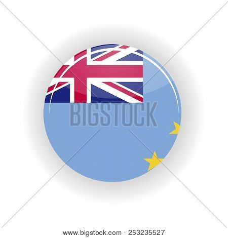 Tuvalu Icon Circle Isolated On White Background. Funafuti Icon Illustration