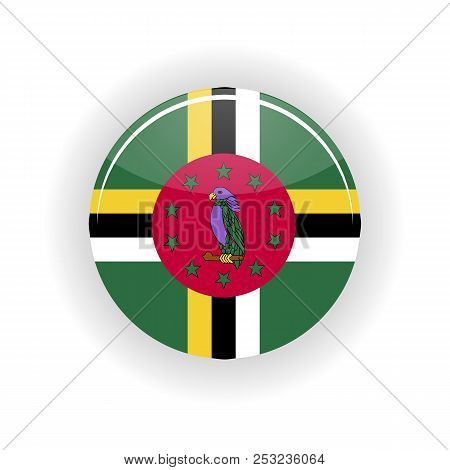 Dominica Icon Circle Isolated On White Background. Roseau Icon Illustration
