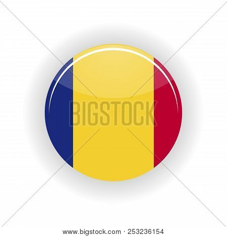 Romania Icon Circle Isolated On White Background. Bucharest Icon Illustration