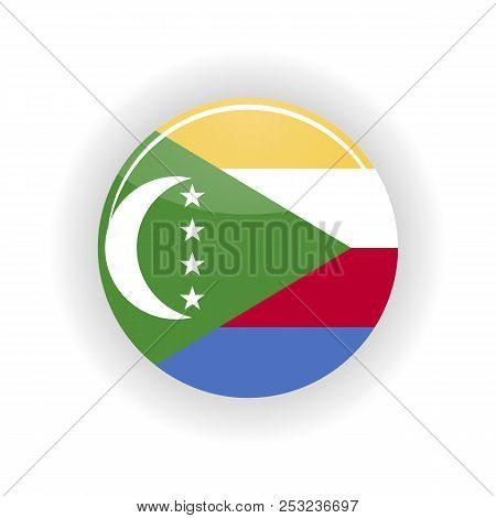 Union Of The Comoros Icon Circle Isolated On White Background. Moroni Icon Illustration