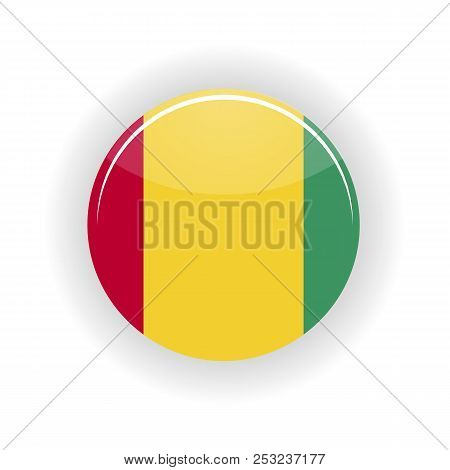 Guinea Icon Circle Isolated On White Background. Conakry Icon Illustration