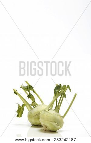 Kohlrabi Against White Background