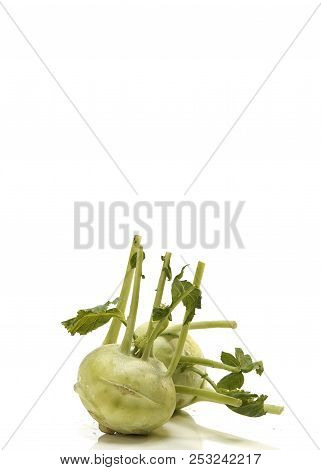 Kohlrabi Against White Background