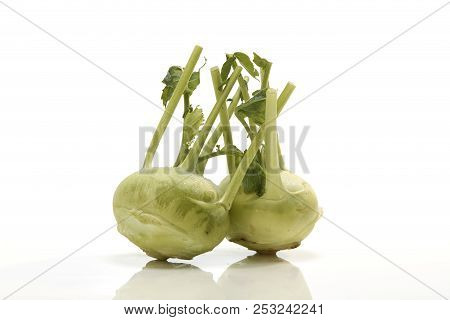 Kohlrabi Against White Background