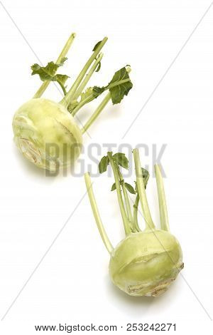 Kohlrabi Against White Background