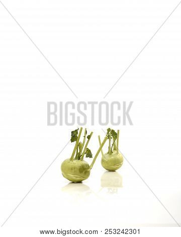 Kohlrabi Against White Background