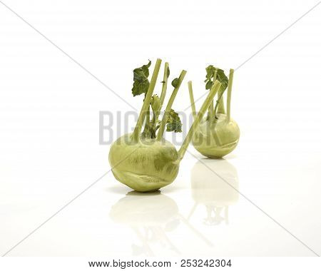 Kohlrabi Against White Background