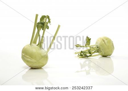 Kohlrabi Against White Background