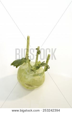 Kohlrabi Against White Background