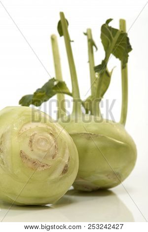 Kohlrabi Against White Background