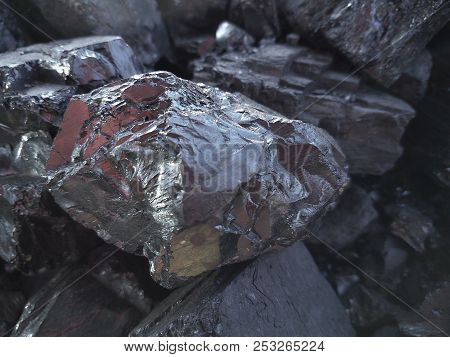 Natural Black Coals For Background. Industrial Coals