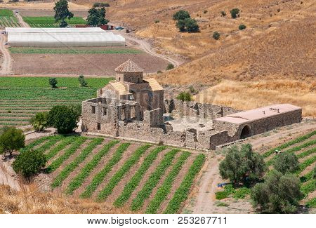 Picturesque Holy Orthodox Christian Church Of Panagia Sinti At Paphos District Area In Cyprus