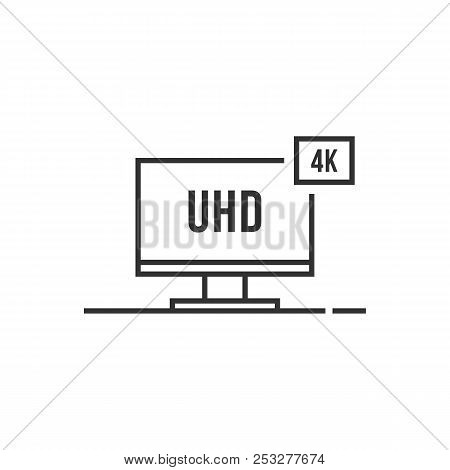 Thin Line 4k Smart Tv Icon Like Uhd. Simple Flat Style Trend Modern Logotype Graphic Design Isolated