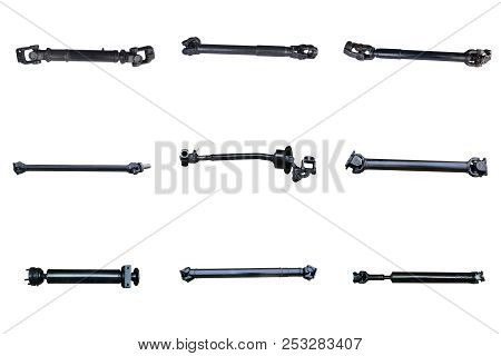 Collage Driveshaft Car Isolated On White Background