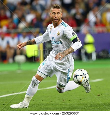 Kyiv, Ukraine - May 26, 2018: Sergio Ramos Of Real Madrid In Action During The Uefa Champions League