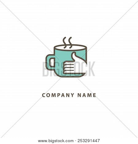 Vector Stock Logo, Abstract Sign Of Cafe, Vector Template Of Cafeteria And Bistro. Illustration Desi