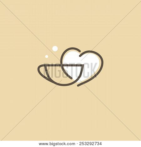 Vector Stock Logo, Abstract Sign Of Cafe, Vector Template Of Cafeteria And Bistro. Illustration Desi