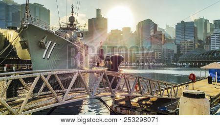 Sydney, Australia - May 22, 2017: At The Australian National Maritime Museum. Destroyer Hmas Vampire