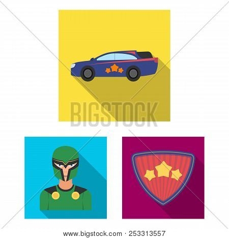 A Fantastic Superhero Flat Icons In Set Collection For Design. Superhero Equipment Vector Symbol Sto