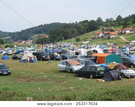 Guca, Serbia, August 11, 2018. 57th Trumpet Festival In Guca. Worldwide Known Music Festival In Serb