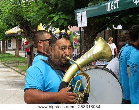 Guca, Serbia, August 11, 2018. 57th Trumpet Festival In Guca. Worldwide Known Music Festival In Serb