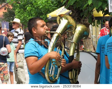 Guca, Serbia, August 11, 2018. 57th Trumpet Festival In Guca. Worldwide Known Music Festival In Serb